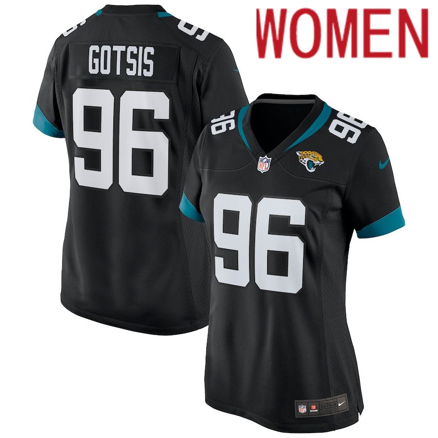 Women Jacksonville Jaguars 96 Adam Gotsis Nike Black Game NFL Jersey